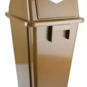 BOTE DE BASURA 60 LITROS CON TAPA ABATIBLE COLOR CAFÉ